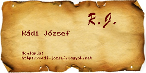 Rádi József névjegykártya